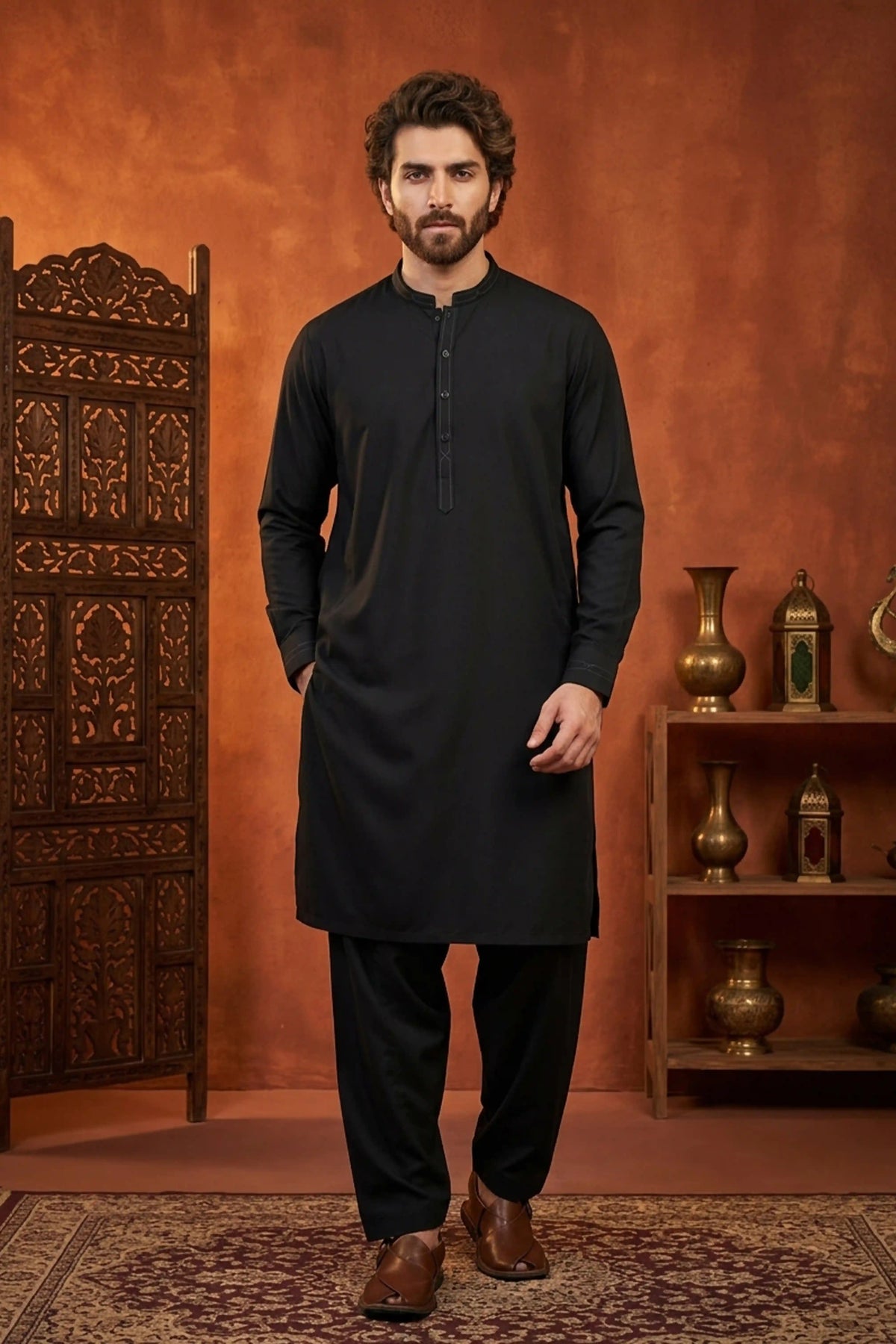BLACK MENS STITCHED