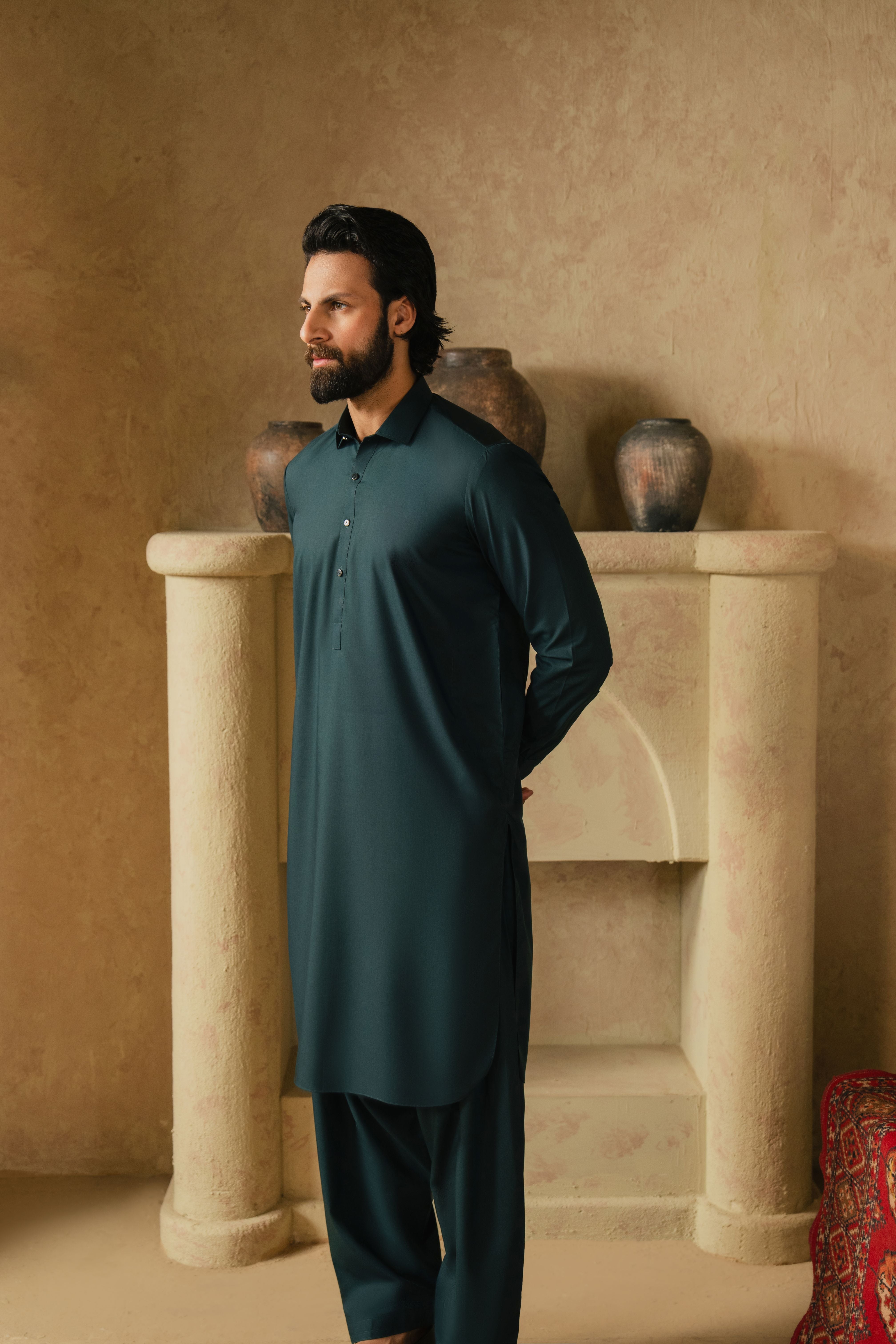 OXFORD TEAL GREEN MENS STITCHED